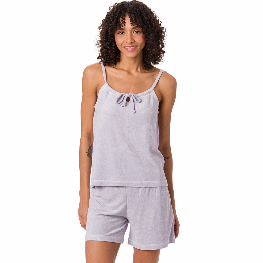 Suvi NYC women's 2-piece short and tank top pajama set . Terry Cotton